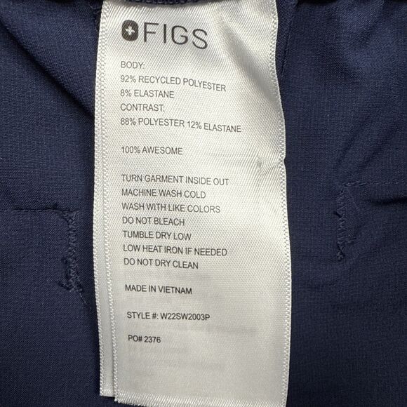 FIGS Womens XS Petite Navy Blue Scrub Pants High Rise Cinch Cuff W22SW2003P NWOT - Picture 6 of 8